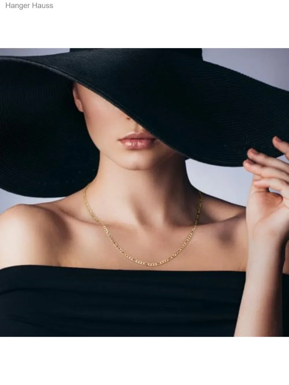 14K Gold Plated Figaro Chain Necklace Lobster Clasp 20in